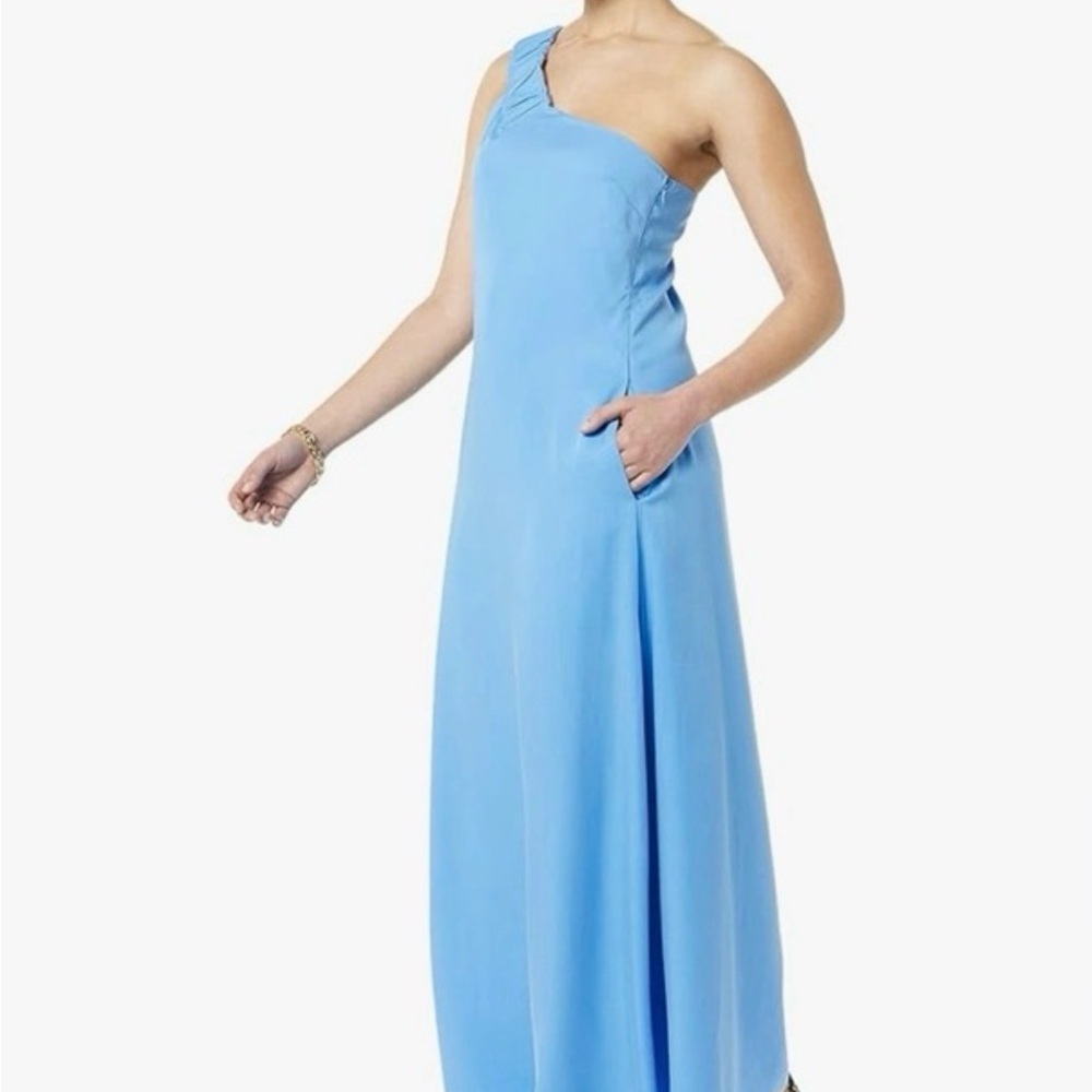 Terea One Shoulder Blue Maxi Dress